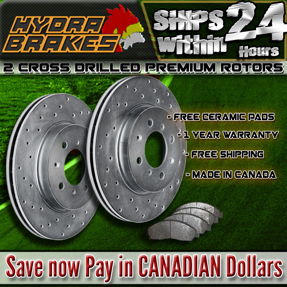FITS 2011 Audi S4 345MM Drilled Brake Rotors CERAMIC F
