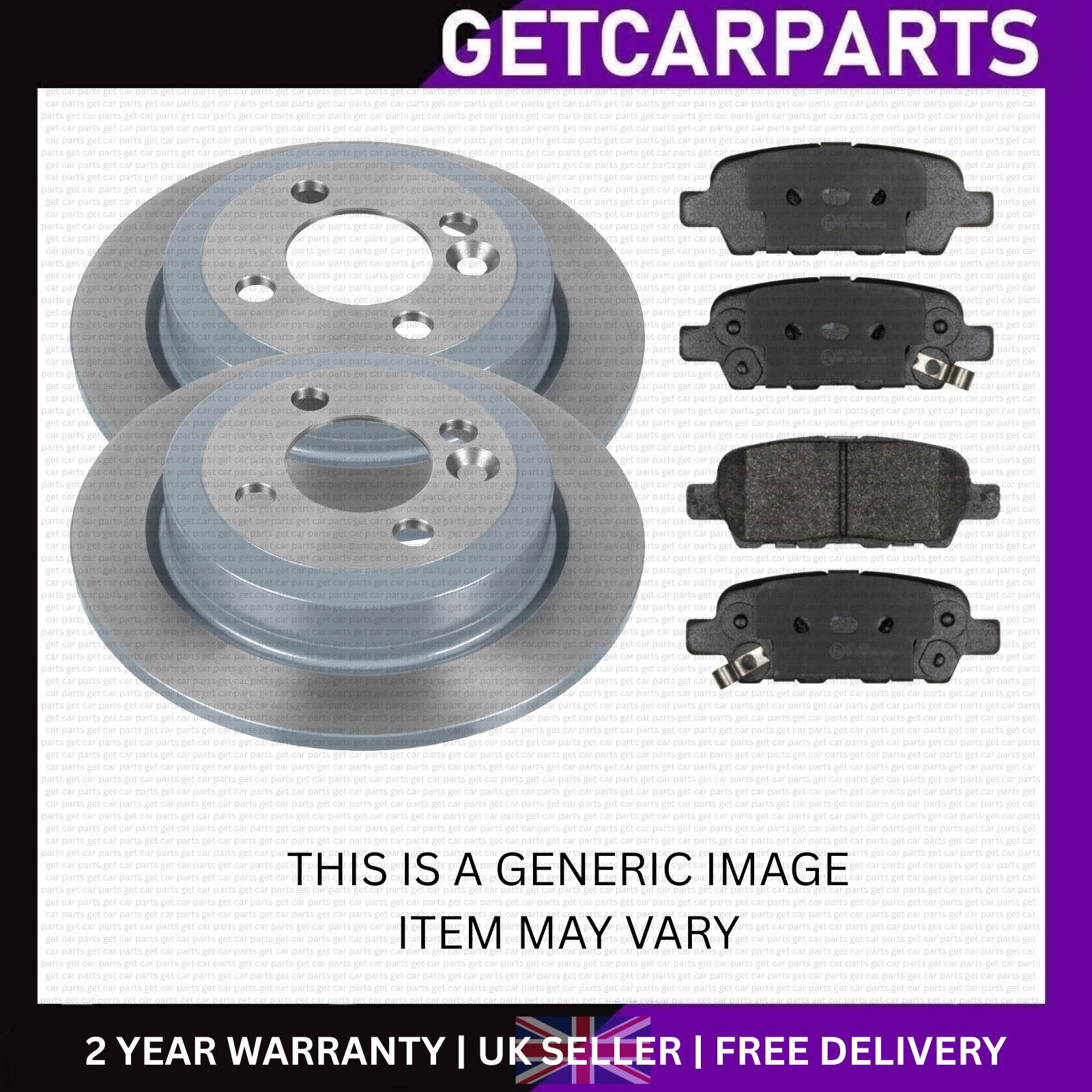 Vauxhall Astra J P10 2009 – 2015 Pair Rear Solid Brake Discs 292mm 1.3 – 2.0