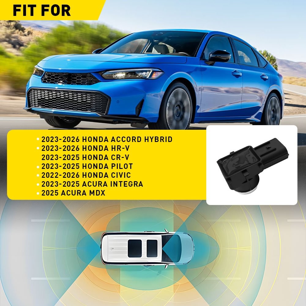 6PCS Front Rear Left Right Reverse Parking Sensor 4Pin For 2023-2025 Honda Pilot