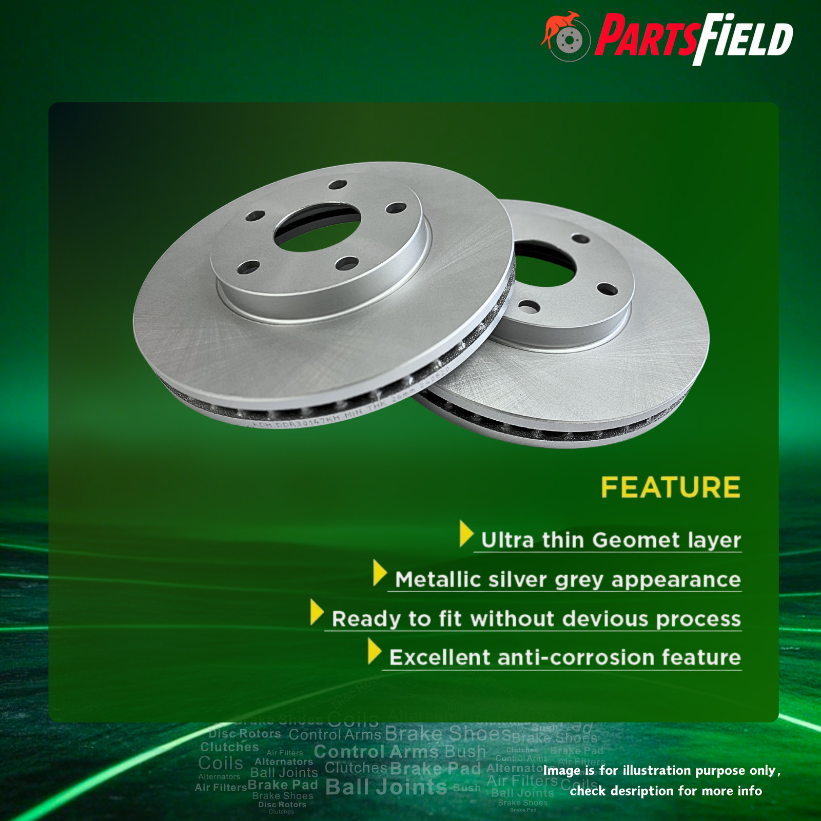 Front Disc Rotors+Brake Pads for Mercedes Benz C-Class C204 S204 09-14 295mm