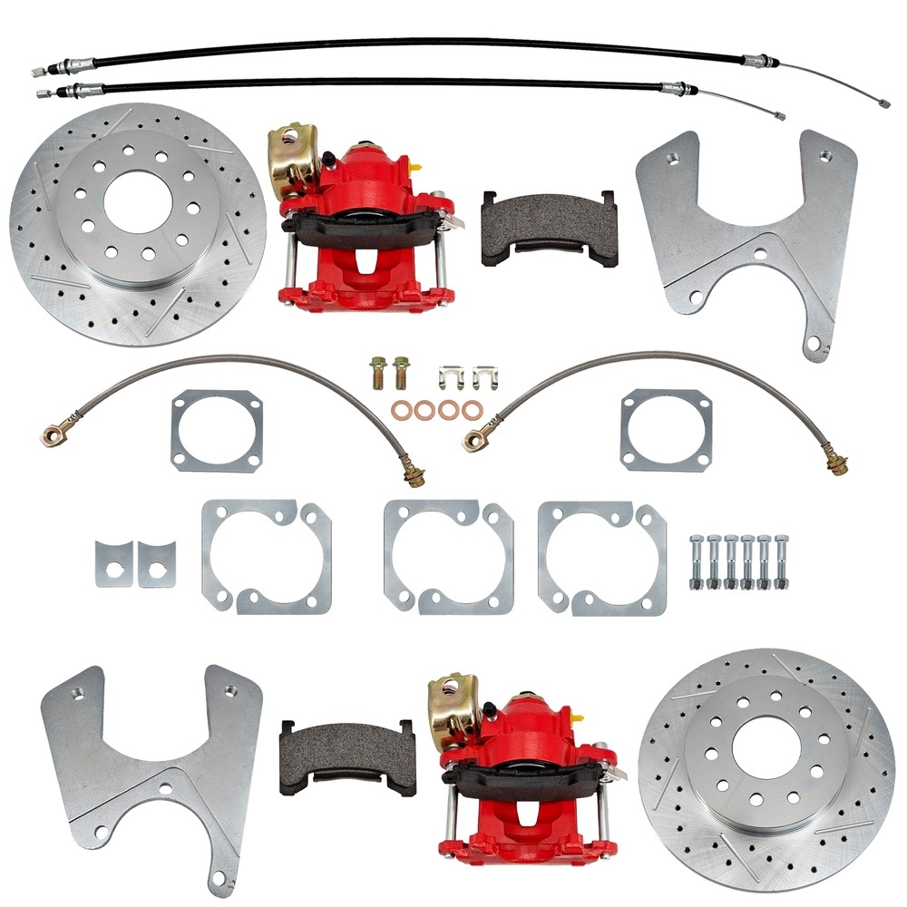 Rear Disc Brake Kit W/E-Brake Staggered Shocks GM F X Body 10/12 Bolt Pattern