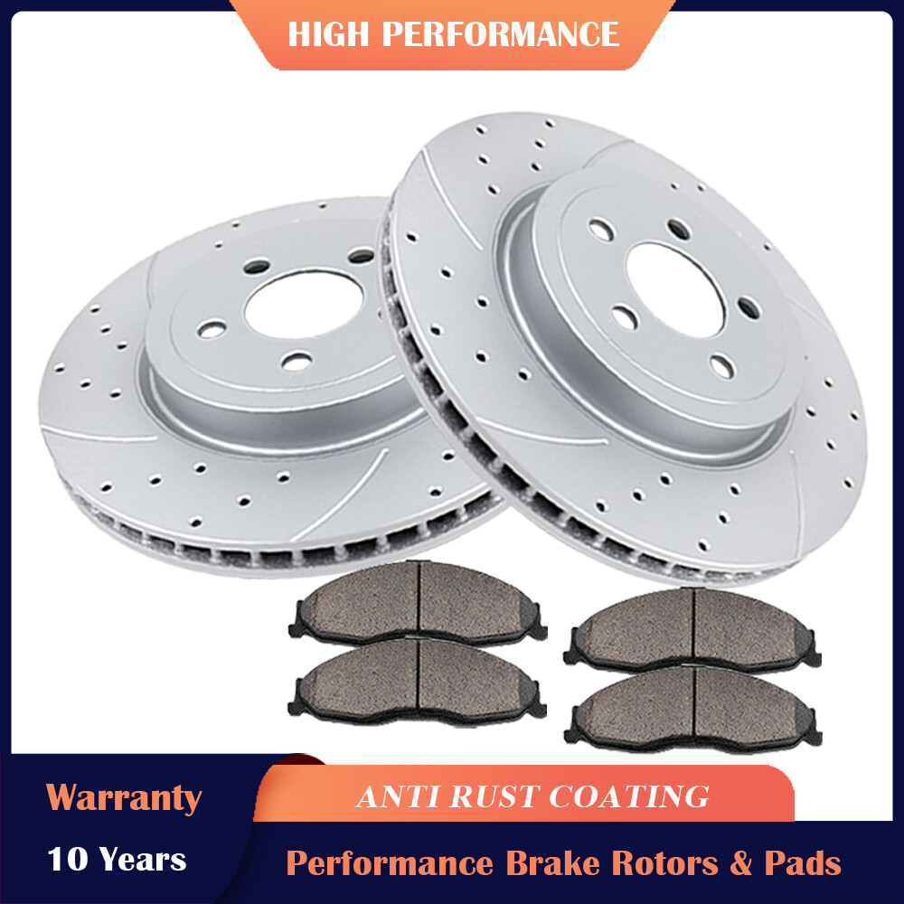 345mm Front Drilled Rotors Disc Brake Pads for Dodge Charger Magnum Chrysler 300