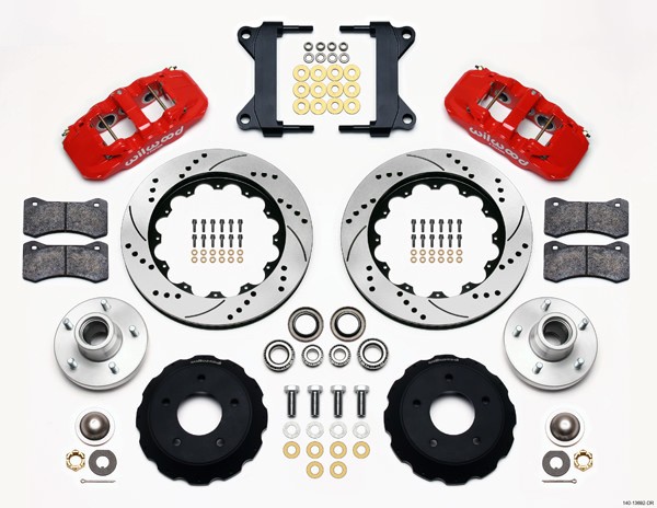 Wilwood for AERO6 Front Hub Kit 14.00 Drilled-Red Chevy C-10 60-87 CPP Drop