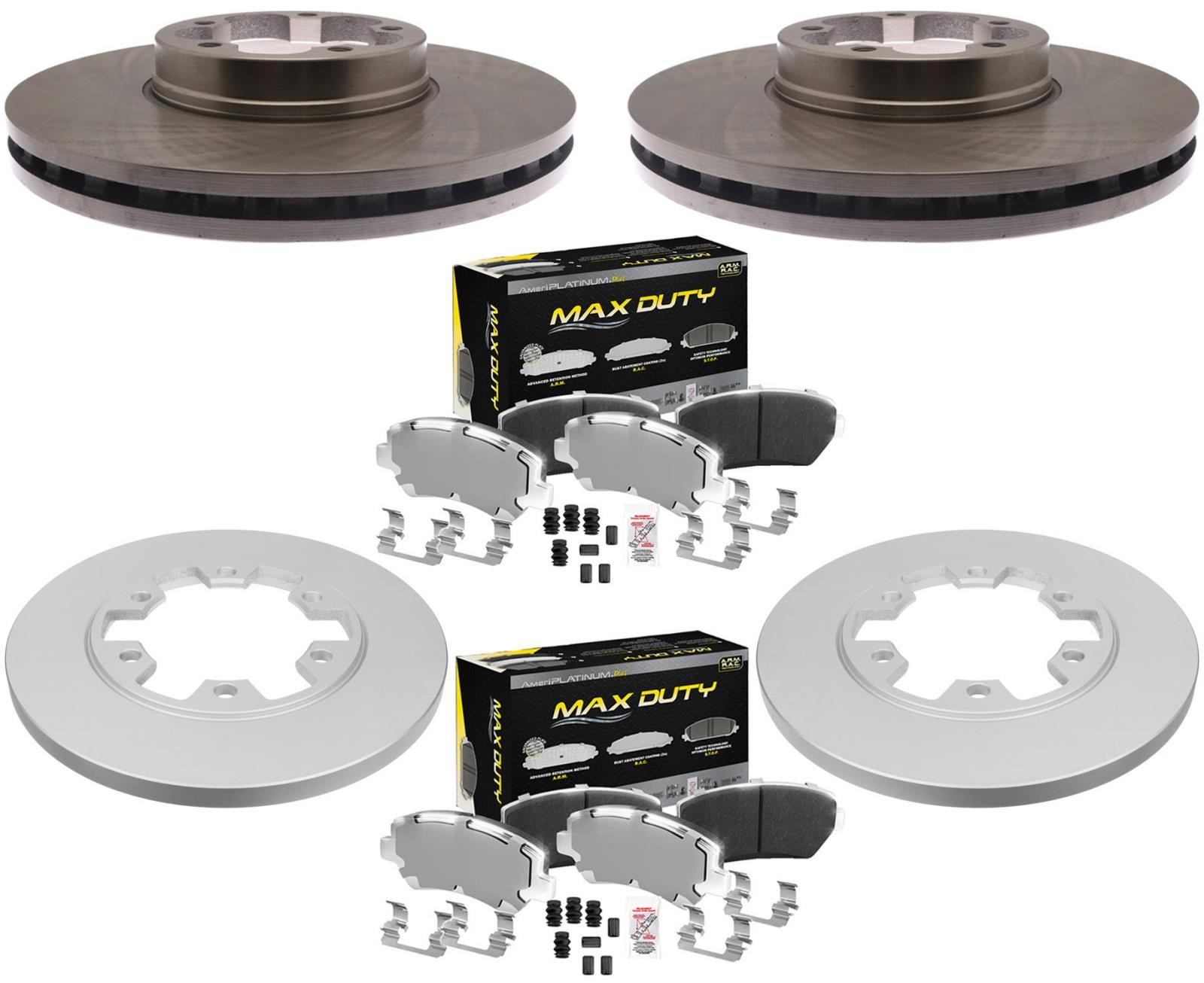 Premium Front Rear Brake Pads & Coated Rotors FOR 15-23 Ford Transit 350 HD