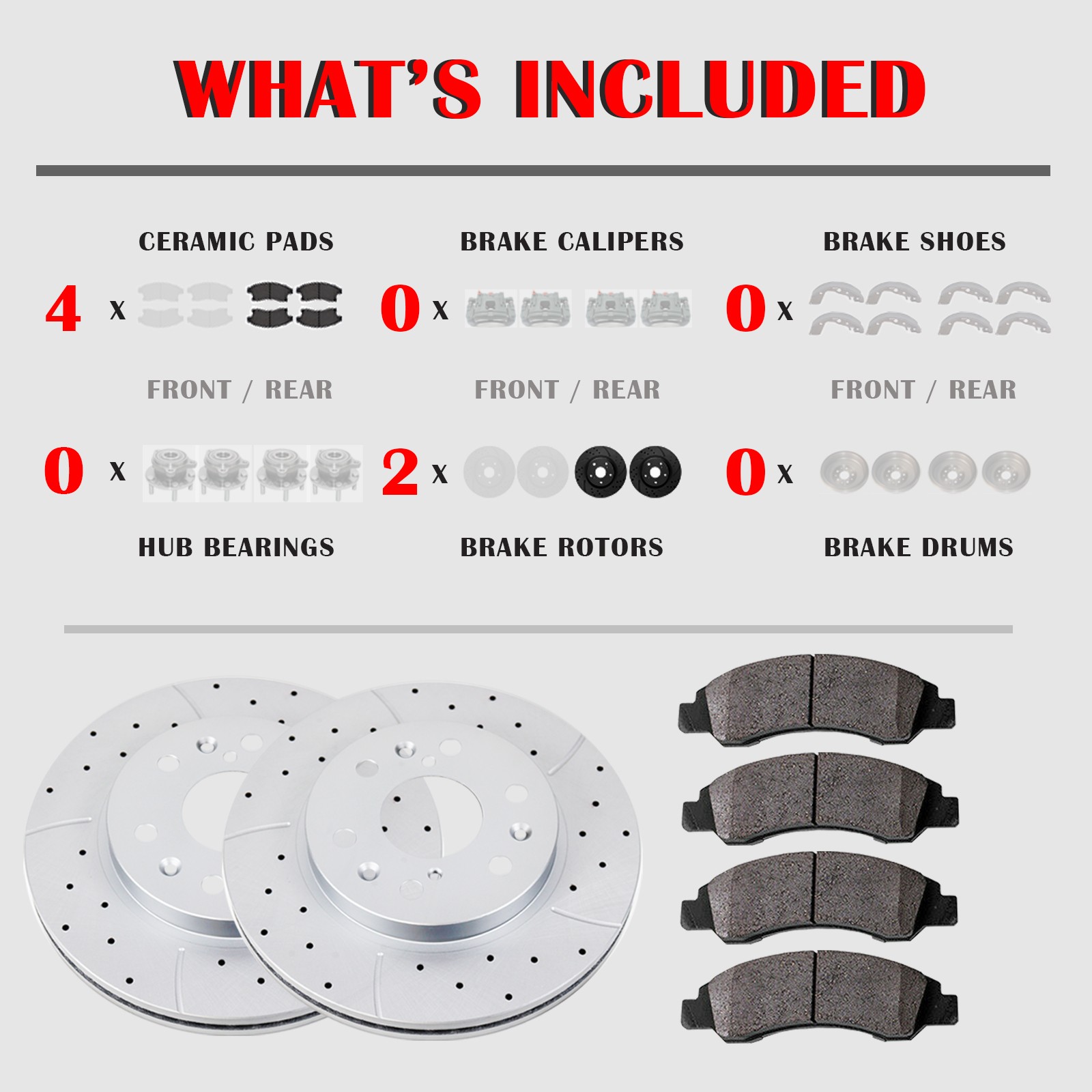 283mm Rear Discs Brake Rotors and Brake Pads for Hyundai Sonata Azera Kia Optima