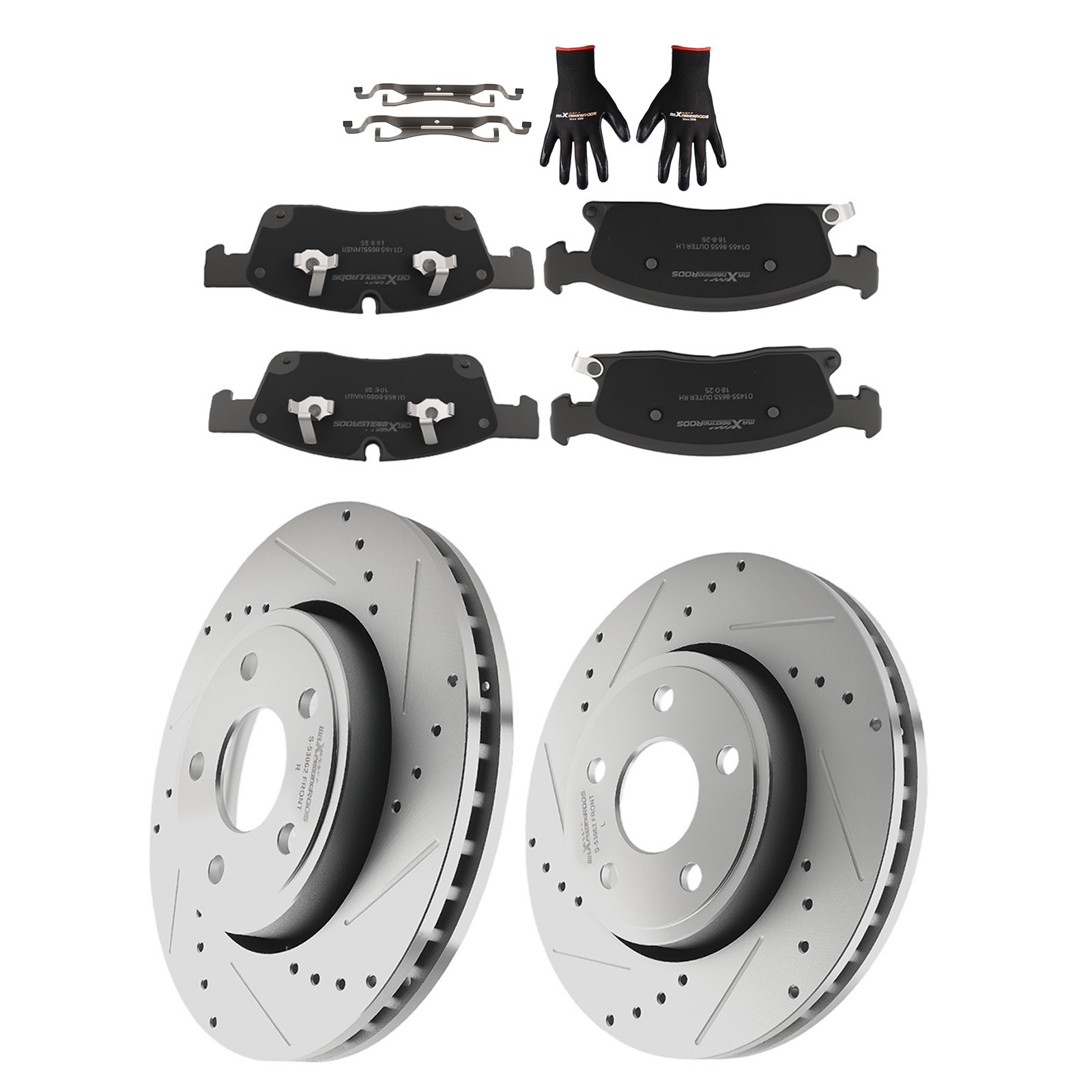 330mm Front Brake Rotors+Ceramic Pads Kit For Jeep Grand Cherokee 11-18 S-53062