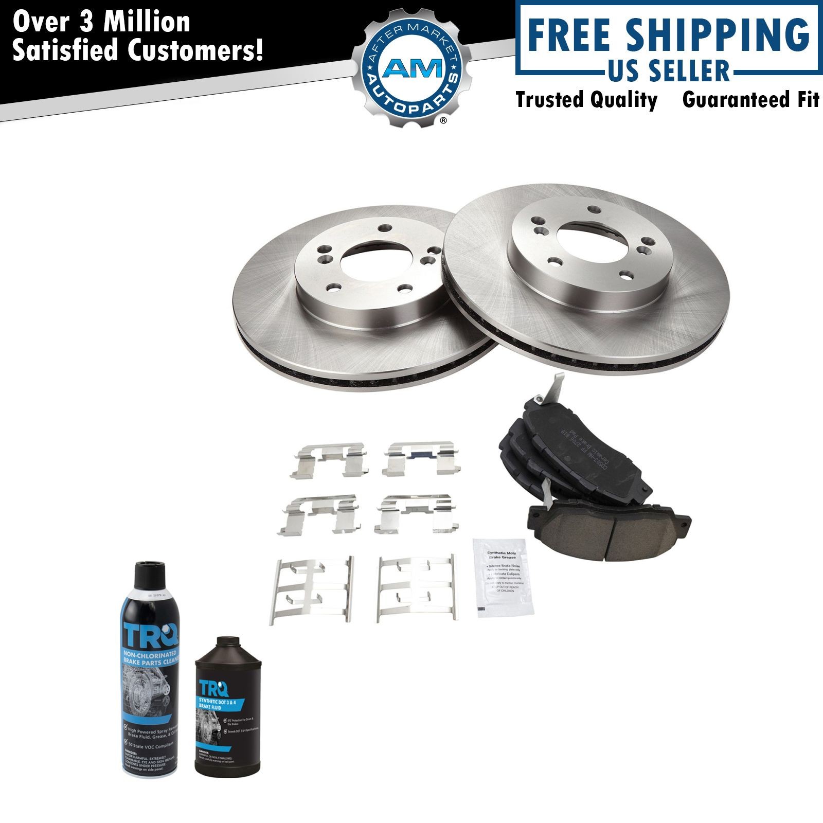 Front Premium Ceramic Brake Pad & Rotor Kit w/Chemicals for Integra Prelude