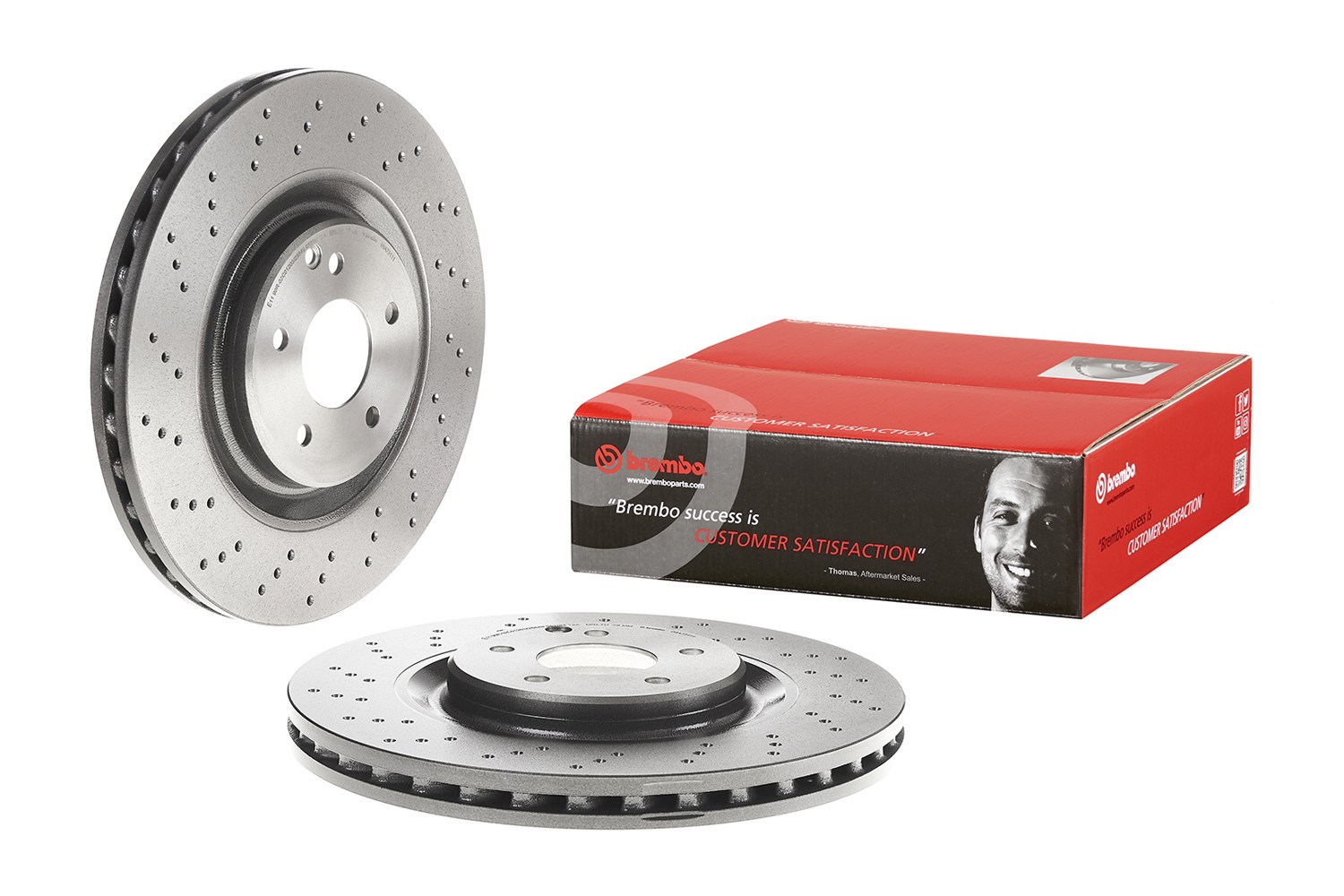 Brembo Front Left or Right X-Drilled Brake Disc Rotor For MB W203 C209 A209 R171