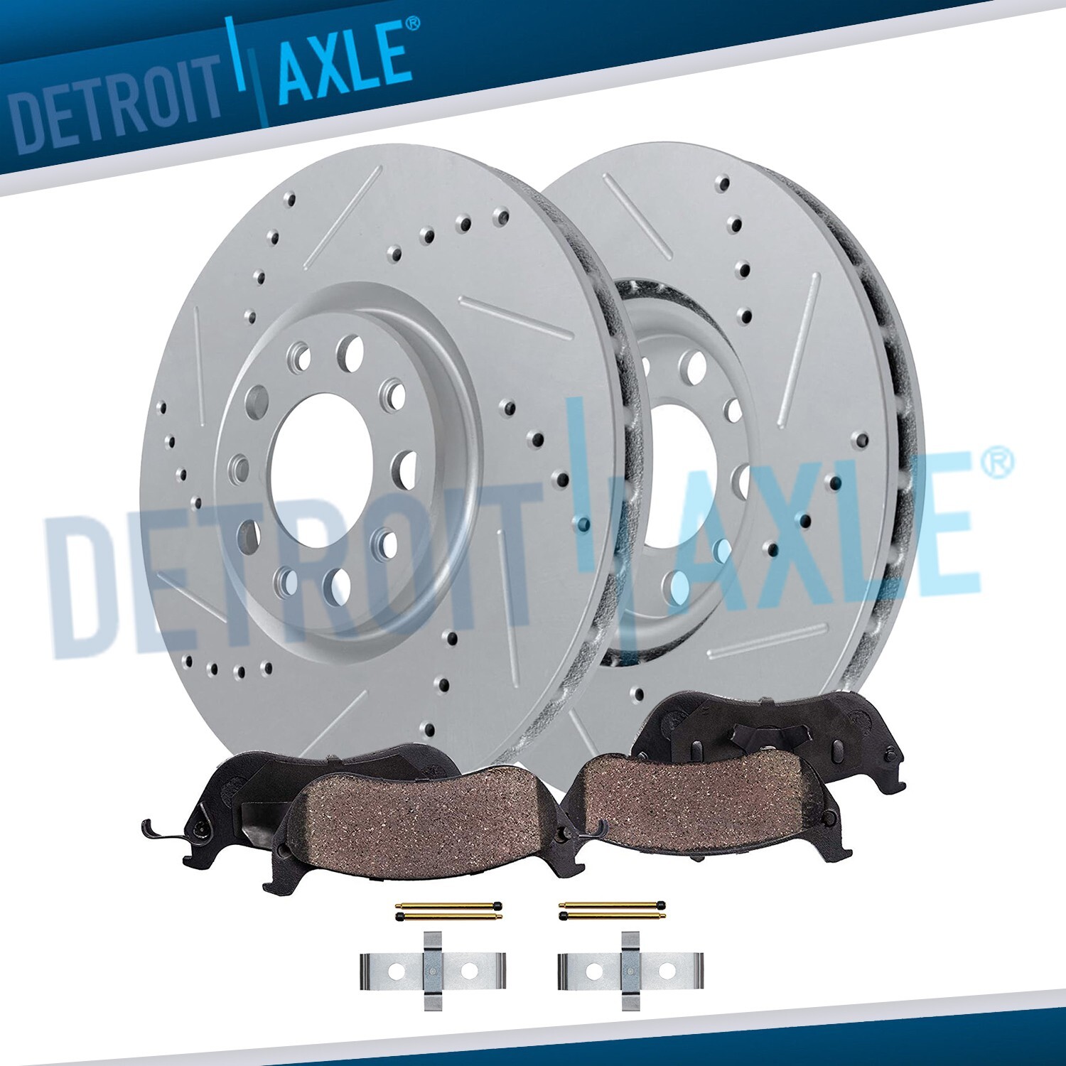 Front Drilled Disc Brake Rotors Brake Pads Kit for Chevy Camaro Cadillac CTS CT5