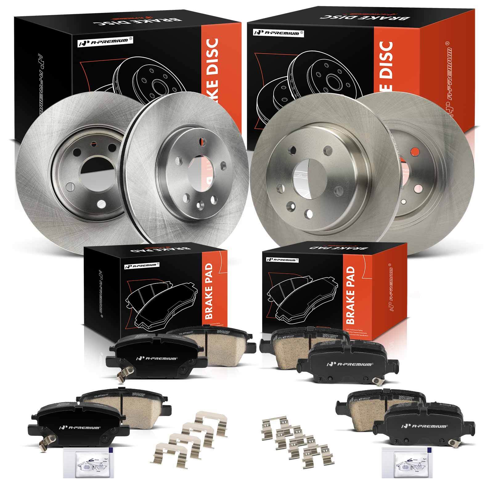 12Pcs Front & Rear Disc Brake Rotor & Ceramic Brake Pads for Chevy Cruze Bolt EV