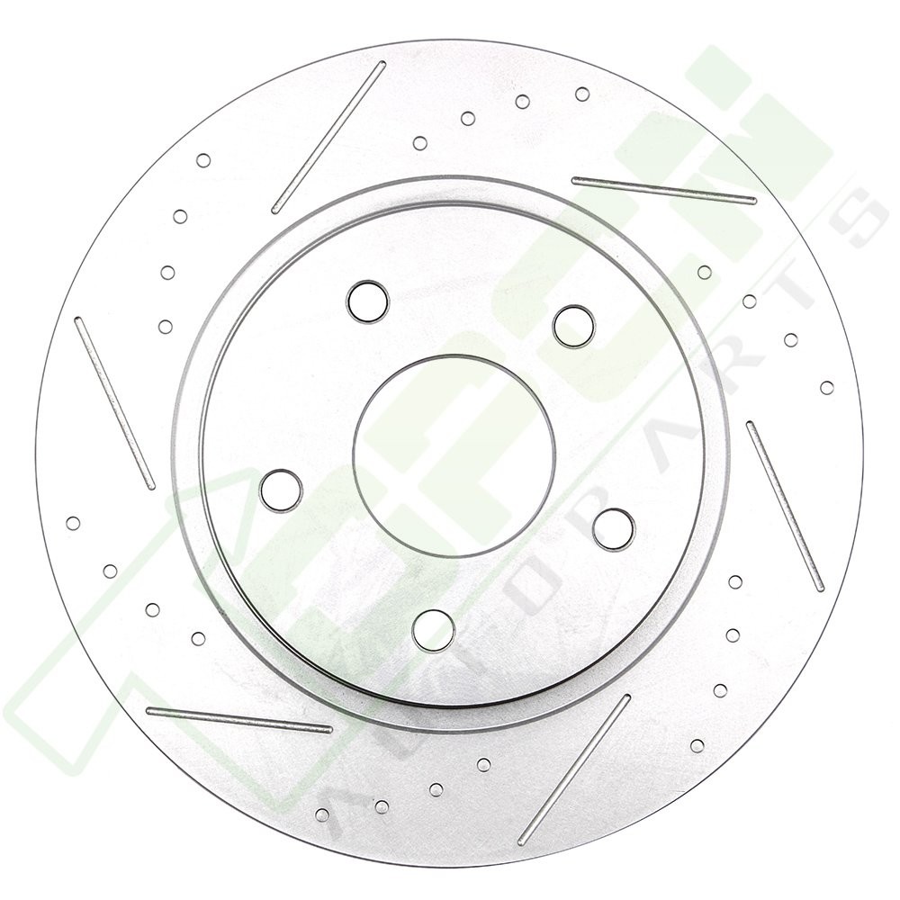 Rear Brakes Ceramic Pads And Rotors Slotted For 2008-2010 Dodge Grand Caravan