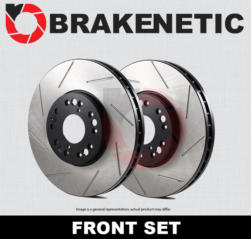 FRONT SET BRAKENETIC Premium Slotted Brake Disc Rotors 330mm BNP33080.SS