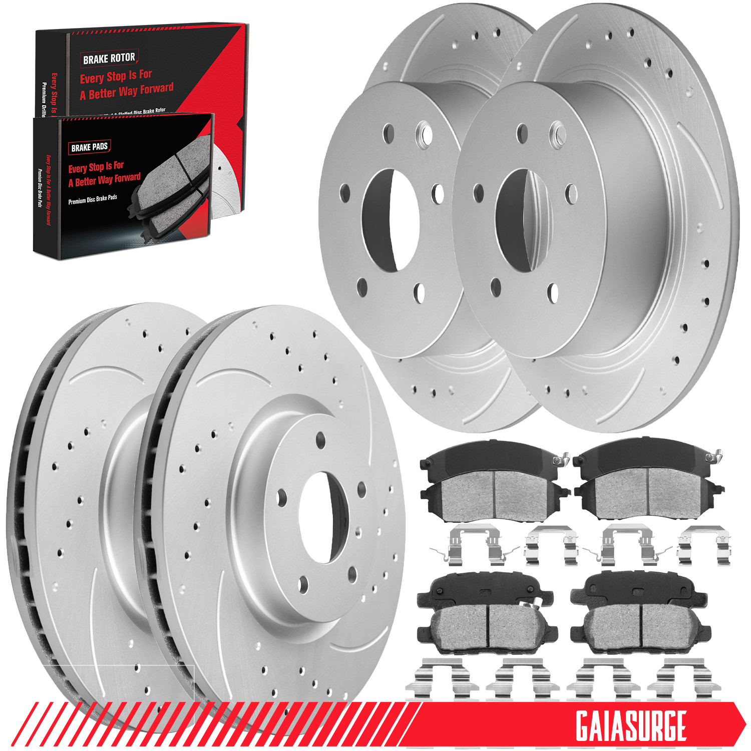 Front and Rear Drilled Rotors Brake Pads for Infiniti FX35 FX45 Nissan Murano