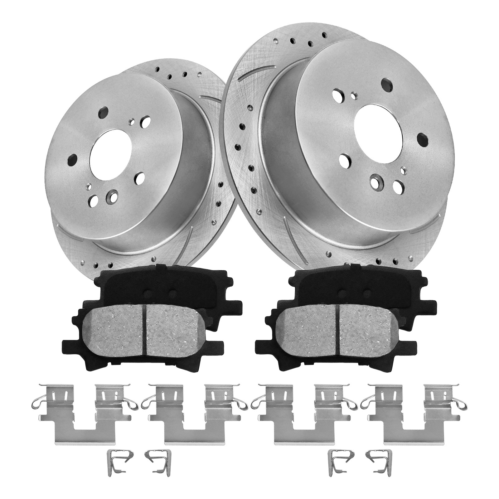 Front Rear Brake Rotors Ceramic Pads Kits For Lexus RX400h Toyota Highlander