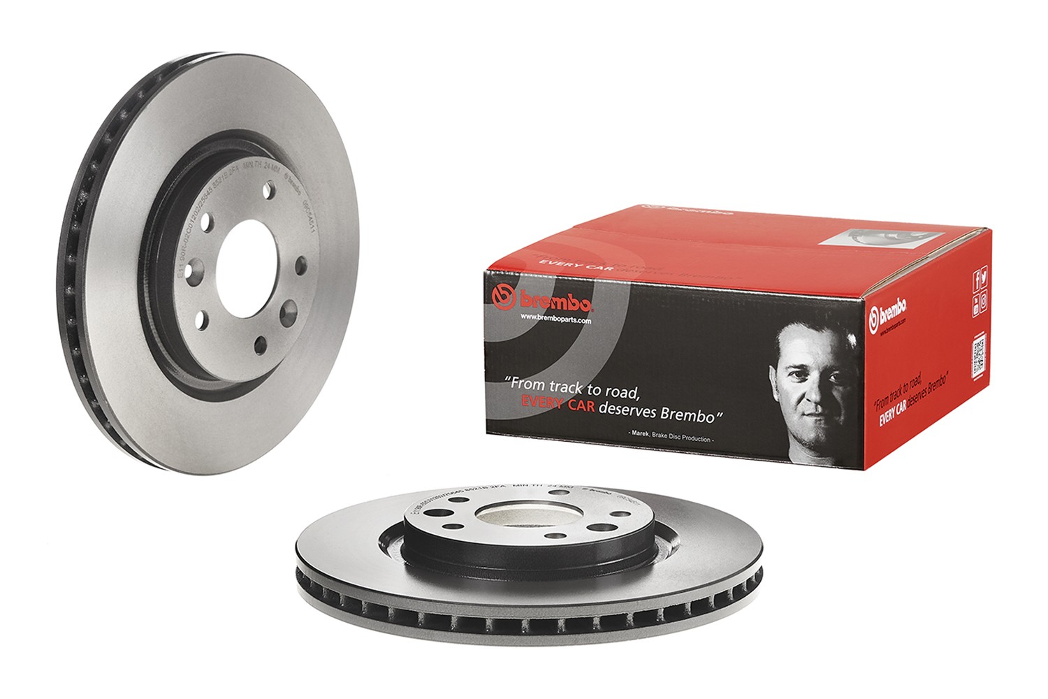 Brembo Front Left or Right Coated Disc Brake Rotor For Nissan Leaf Rogue Sport