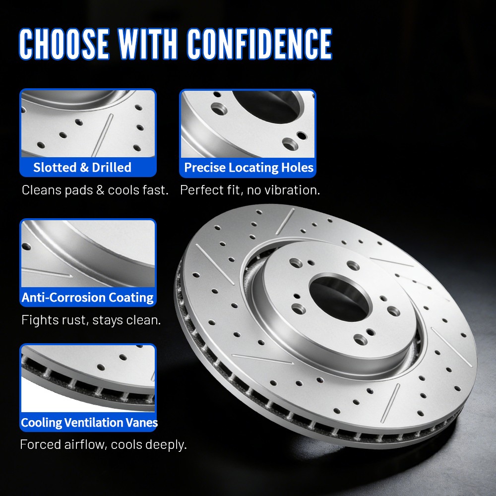 Front Brake Disc Rotor And Ceramic Brake Pad for Honda Fit 2015-2020 1.5L