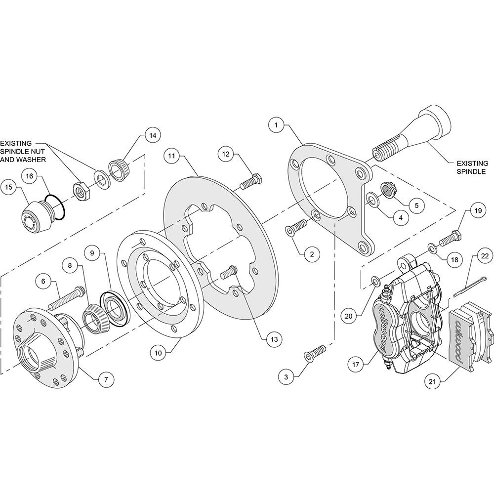 Wilwood 140-1501-BD FDL Pro Series Drag Disc Brake Kit, 1937-49 Fits Ford