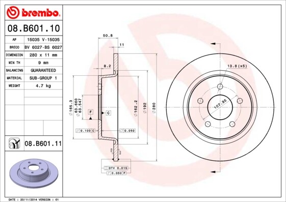 Fits Ford Kuga C-Max Transit Connect Grand Tourneo Firstpart Rear 2x Discs