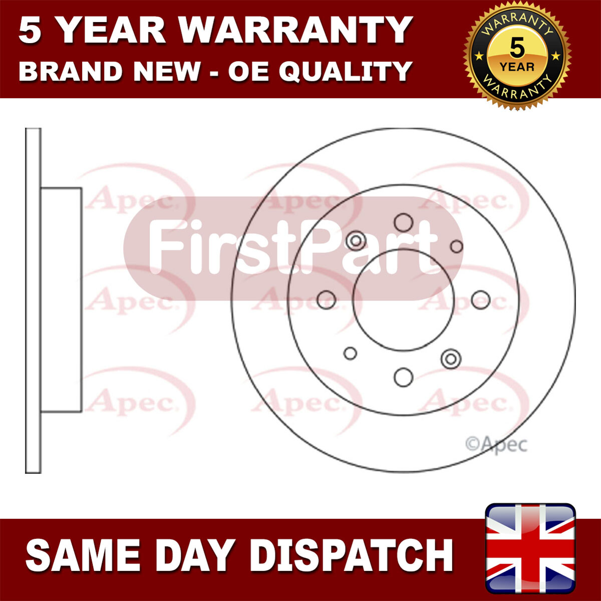 Fits Kia Cerato 2004-2009 1.5 CRDi 1.6 2.0 FirstPart Rear Brake Disc 584112F100