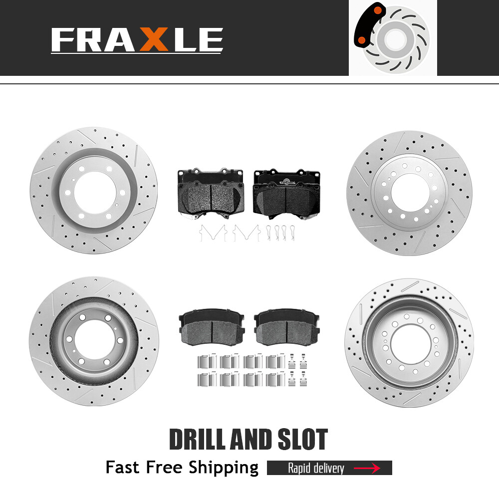 For Toyota 4runner Lexus Gx460 2010 – 2023 Front Rear Brake Rotor Ceramic Pad