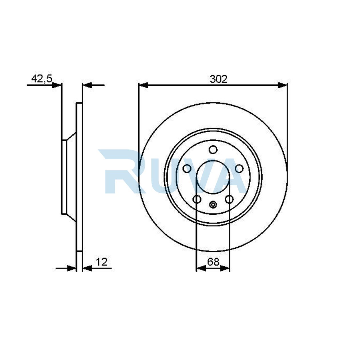 Fits Audi Allroad 2006-2011 2.7 TDi 3.0 3.1 4.2 Ruva Rear Brake Disc 4F0615601G