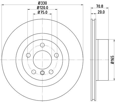 2X Mintex MDC2532 Rear Brake Discs 330mm Vented Fits Bmw X3 X4