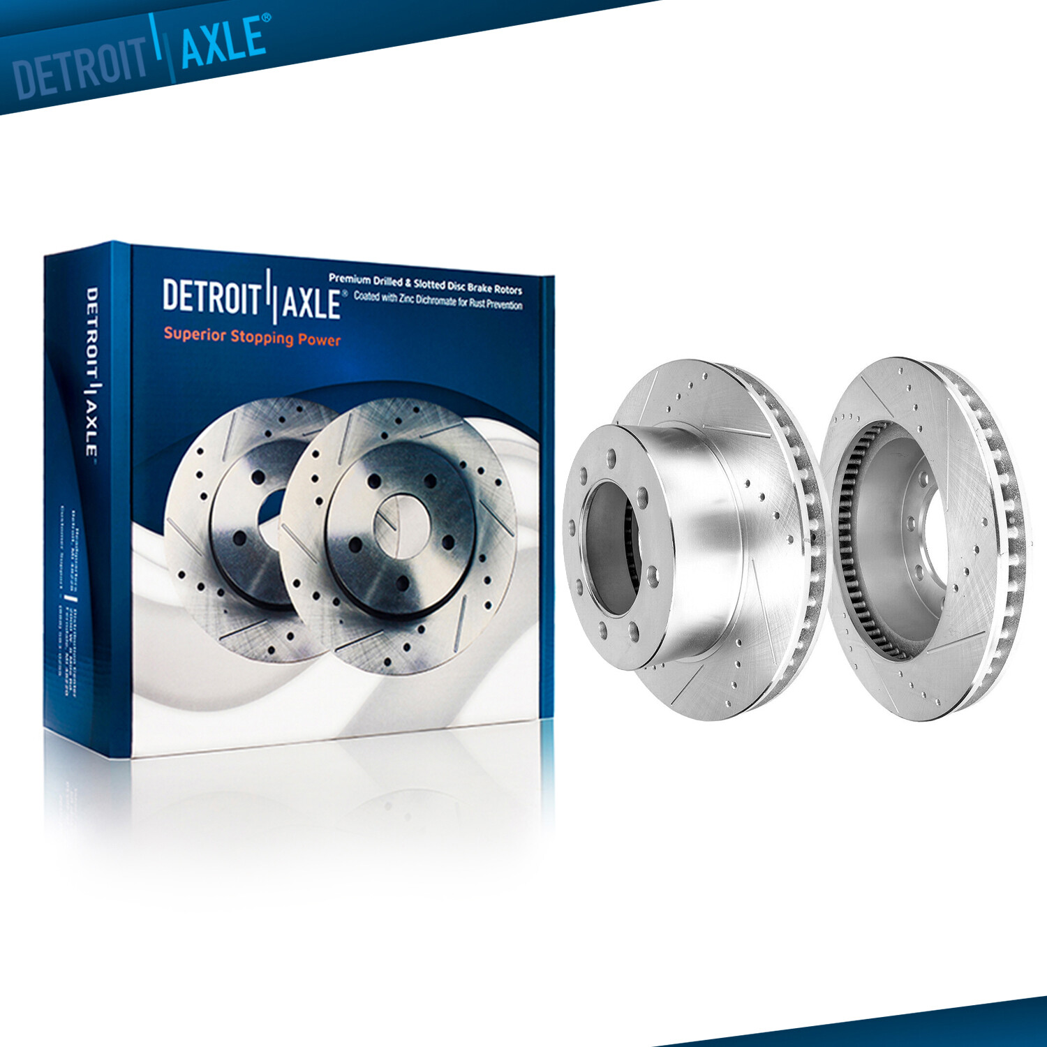 Rear DRILLED Disc Brake Rotors for 1999 – 2004 Ford Excursion F-250 Super Duty