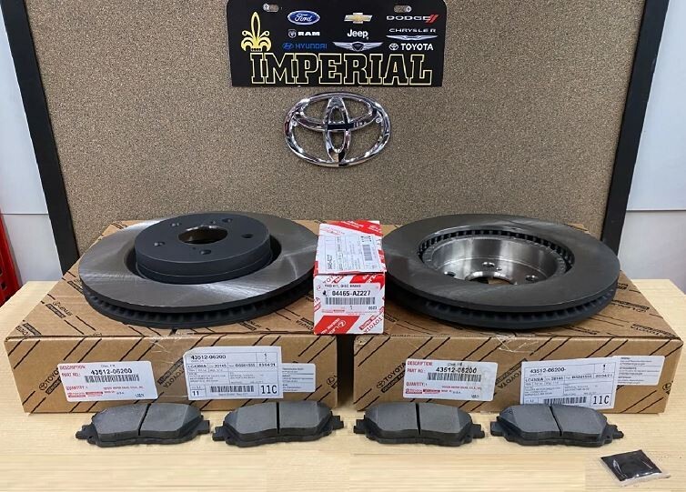 2019-2023 LEXUS ES350 GENUINE OEM NEW FRONT BRAKE ROTORS AND TCMC BRAKE PADS