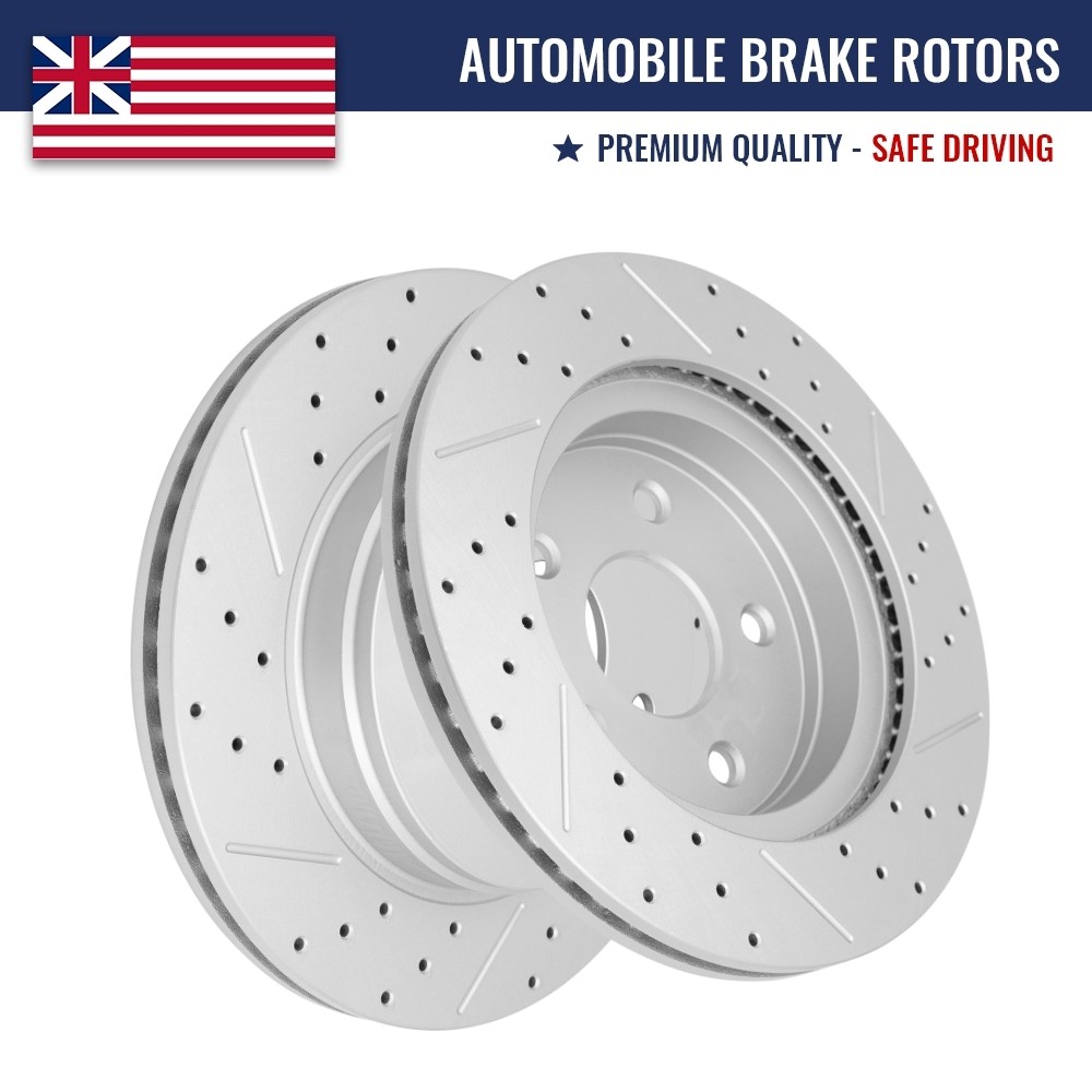 Front Drilled Disc Brake Rotors for Dodge Durango Ram 1500 Chrysler Aspen