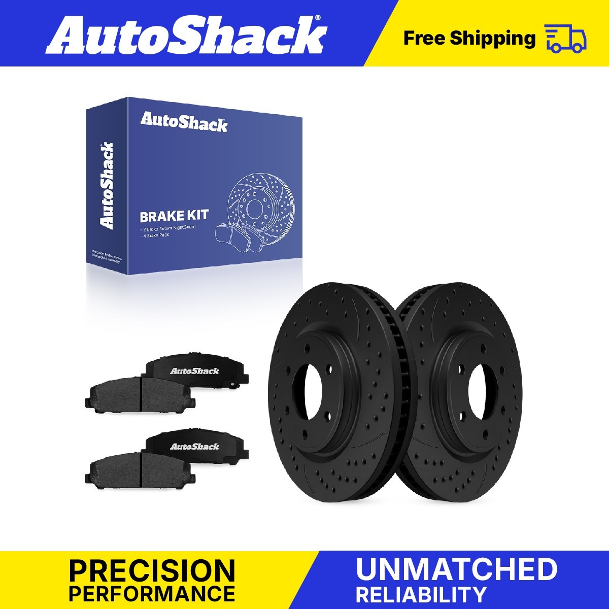 Front Drilled Slotted Brake Rotors Ceramic Pads for 2017-2024 Nissan TITAN