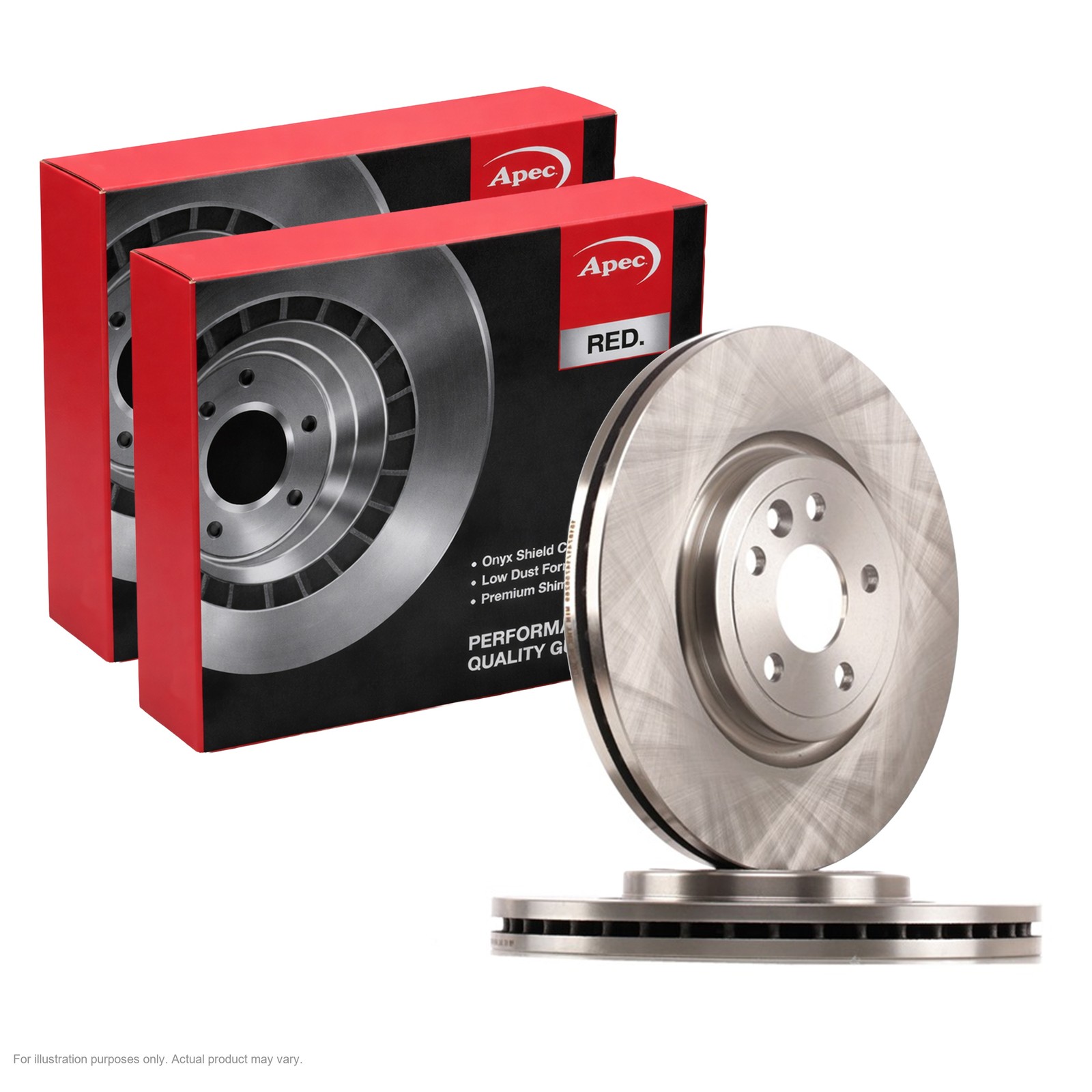 2X APEC Front Brake Discs for JAGUAR XE 2015- 325mm Vented DSK3183