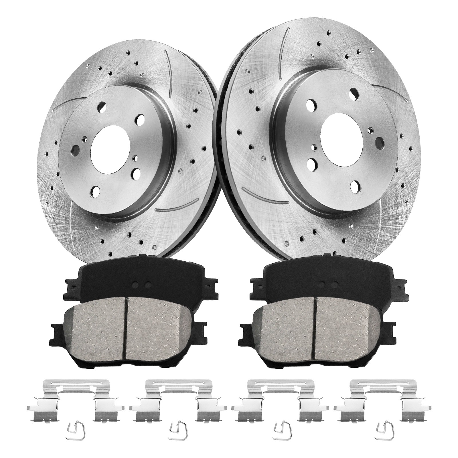 Front Drilled Brake Ceramic Rotors Pads for 1997-2003 Toyota Camry Solara Avalon
