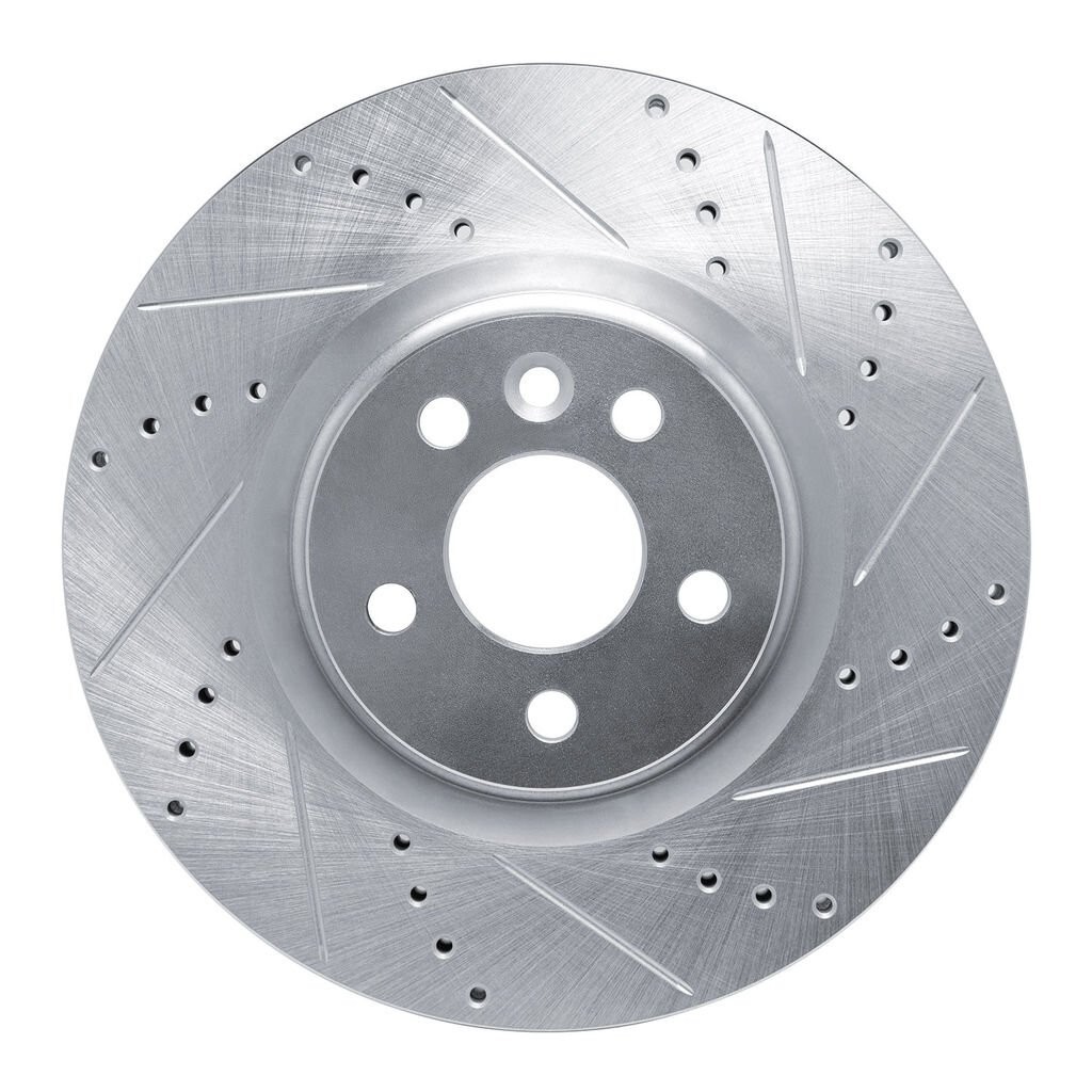 🔥NEW Dynamic Friction 631-11025R – Drilled and Slotted Silver Zinc Brake Rotor