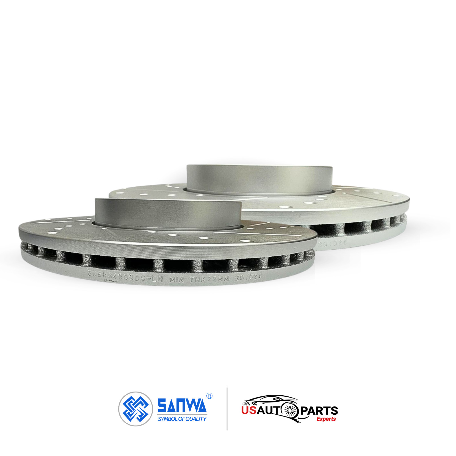 FRONT BRAKE ROTOR VENTED GEOMET D&S & CERAMIC PAD KIT 288mm FOR AUDI JETTA 05-14