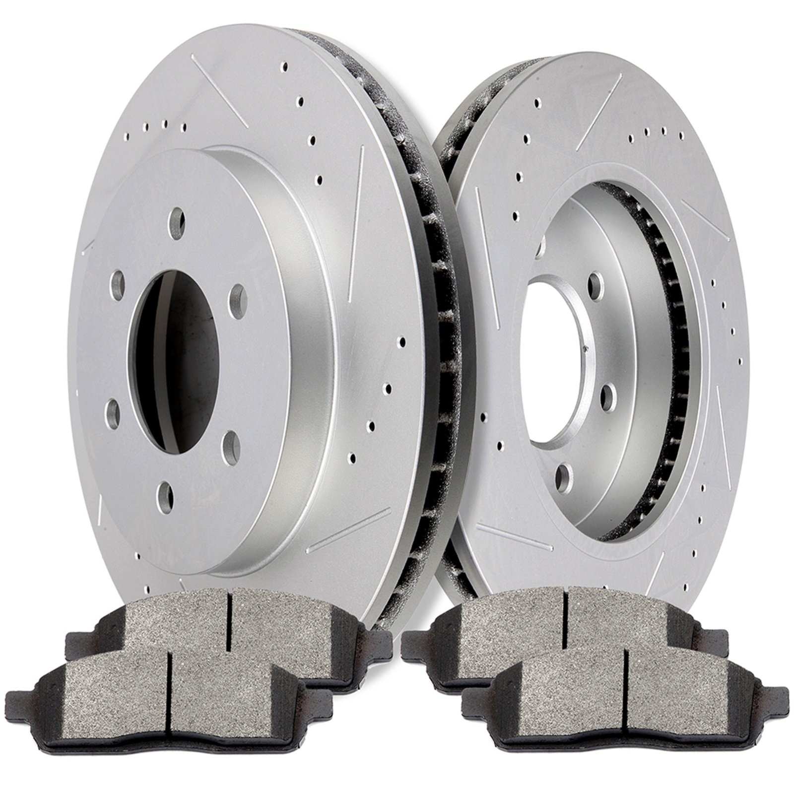 Drill Front Brake Rotors And Pads For Ford F-150 XL 4.2L 4.6L 5.4L 2004-08 330mm