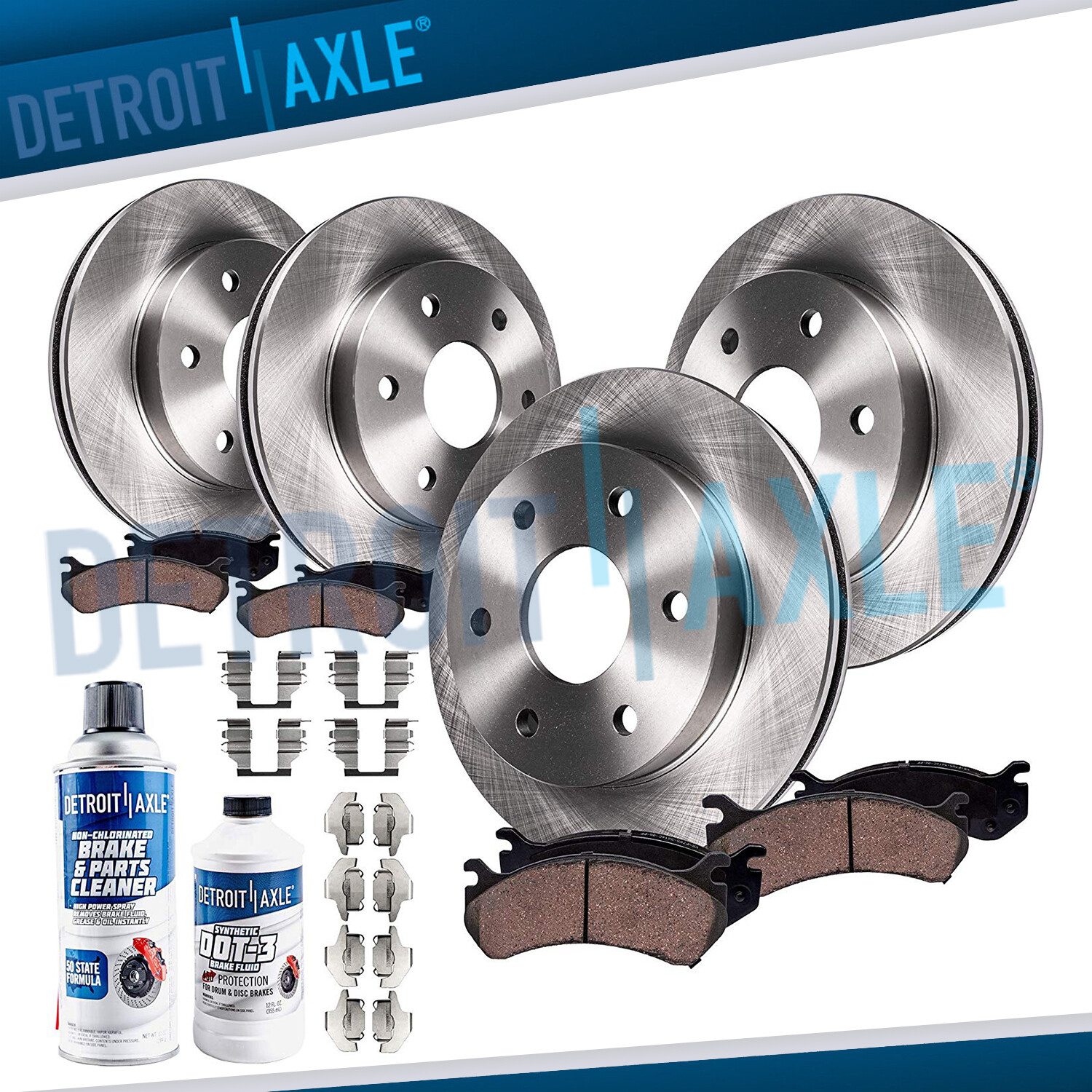 Front & Rear Disc Rotors + Brake Pads for Nissan Frontier Xterra Suzuki Equator