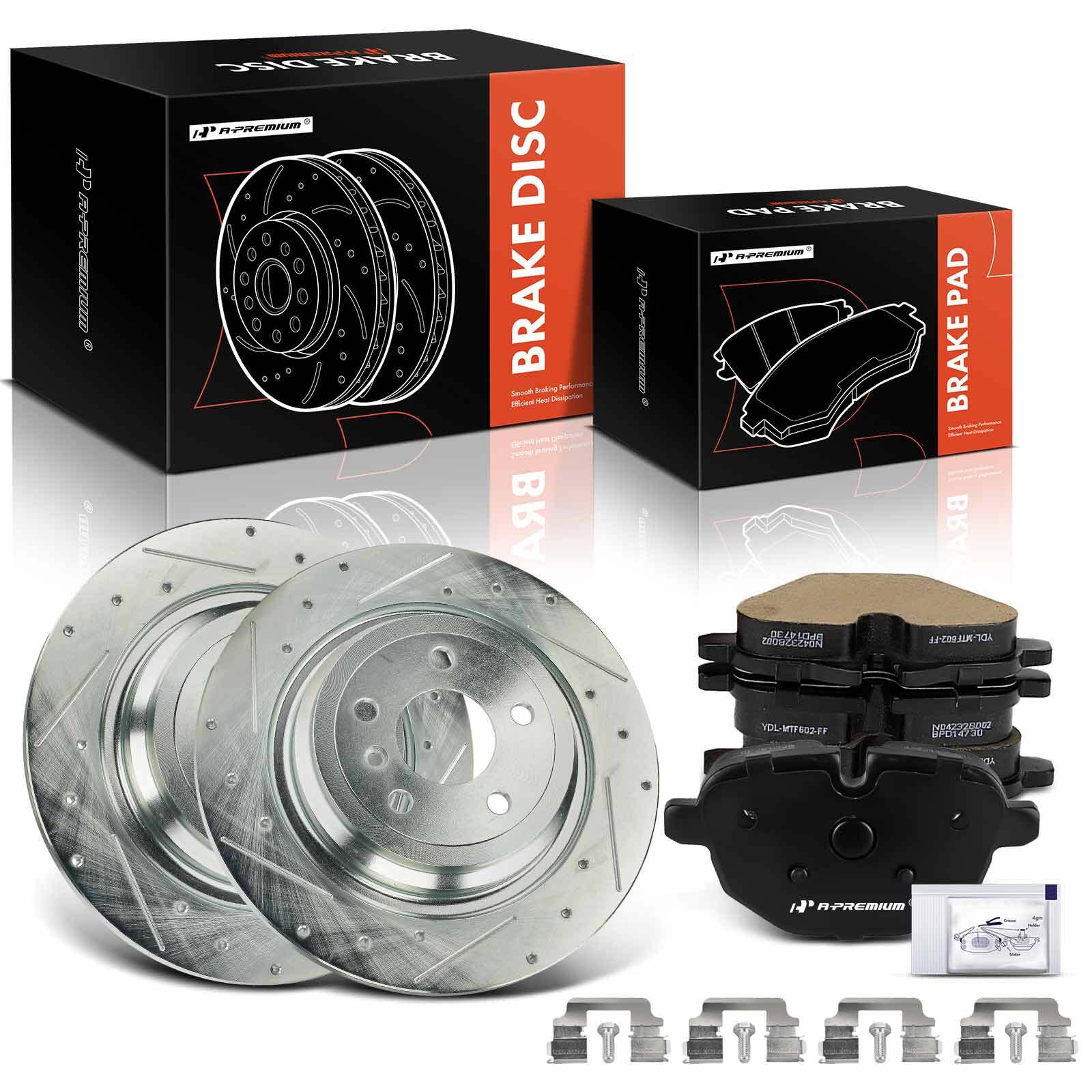 6Pcs Drilled Brake Rotor & Ceramic Brake Pad Rear for BMW F10 528i 535i xDrive