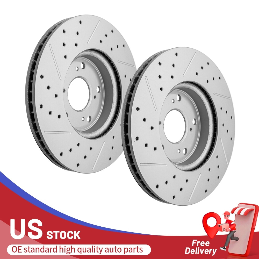 Front Drilled Disc Brake Rotors For 2013-2017 Honda Accord HR-V 2016-2022