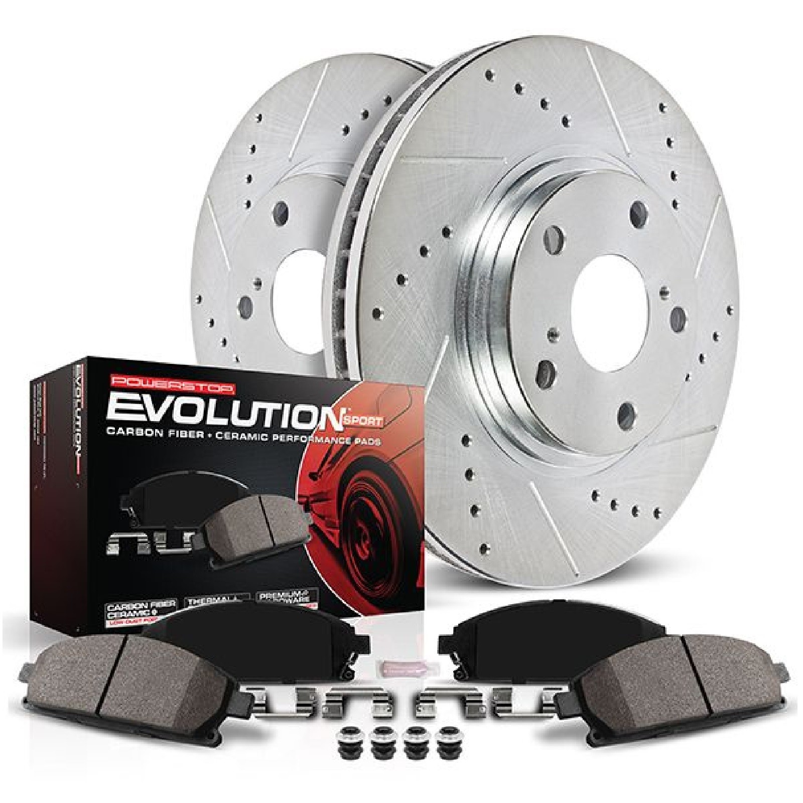Powerstop K1233 High-Performance Carbon-Fiber Front Brake Evolution Sport Kit