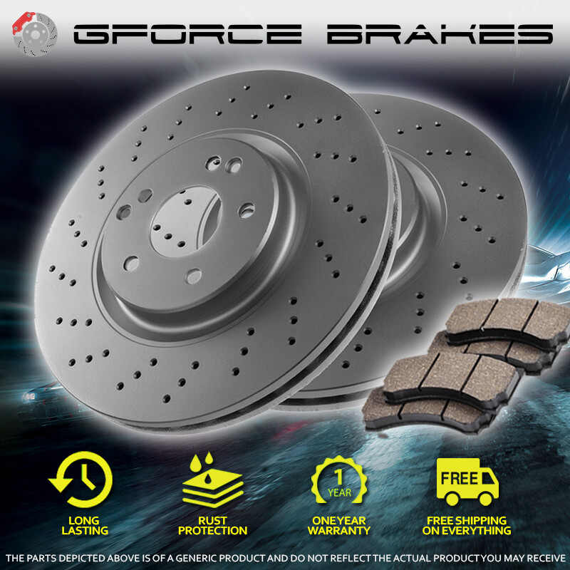 REAR Cross Drilled Rotors & Ceramic Pads for 1995-2000 Chrysler Sebring Coupe