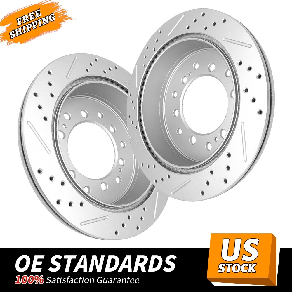 Rear Drilled Brake Rotors for Toyota 4Runner FJ Cruiser Lexus GX460 2010 – 2021
