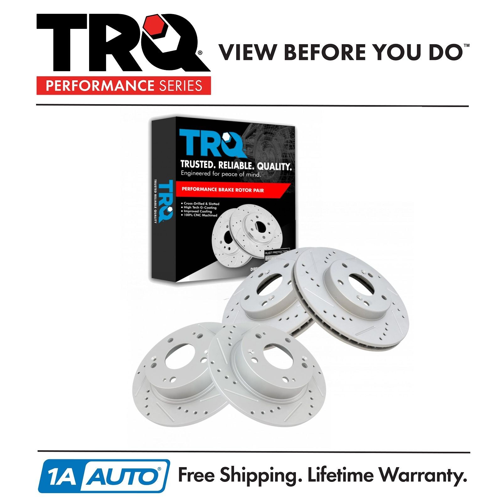 TRQ Performance Brake Rotors Set For 2003-2007 Honda Accord