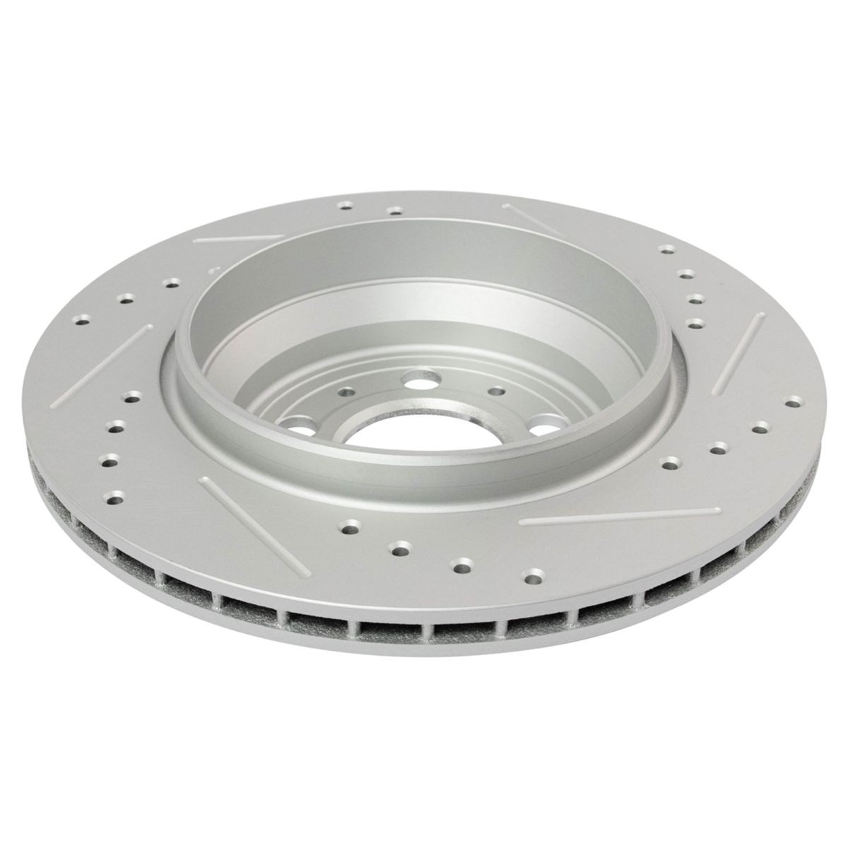 Rear Performance Drilled Slotted Coated Brake Rotor & Posi Ceramic Pad Kit New