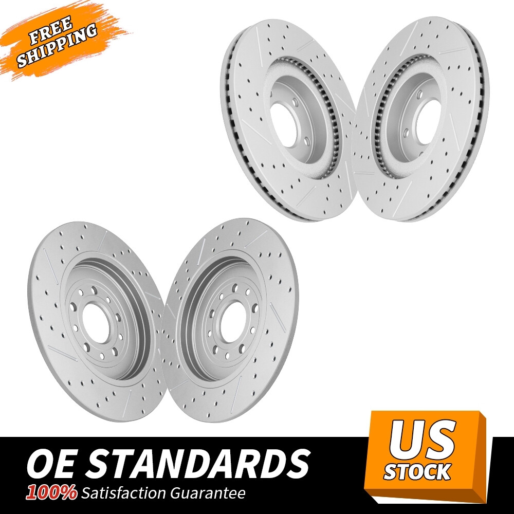 Front Rear Drilled Brake Rotors for Ford Edge Lincoln MKX 2011 – 2014