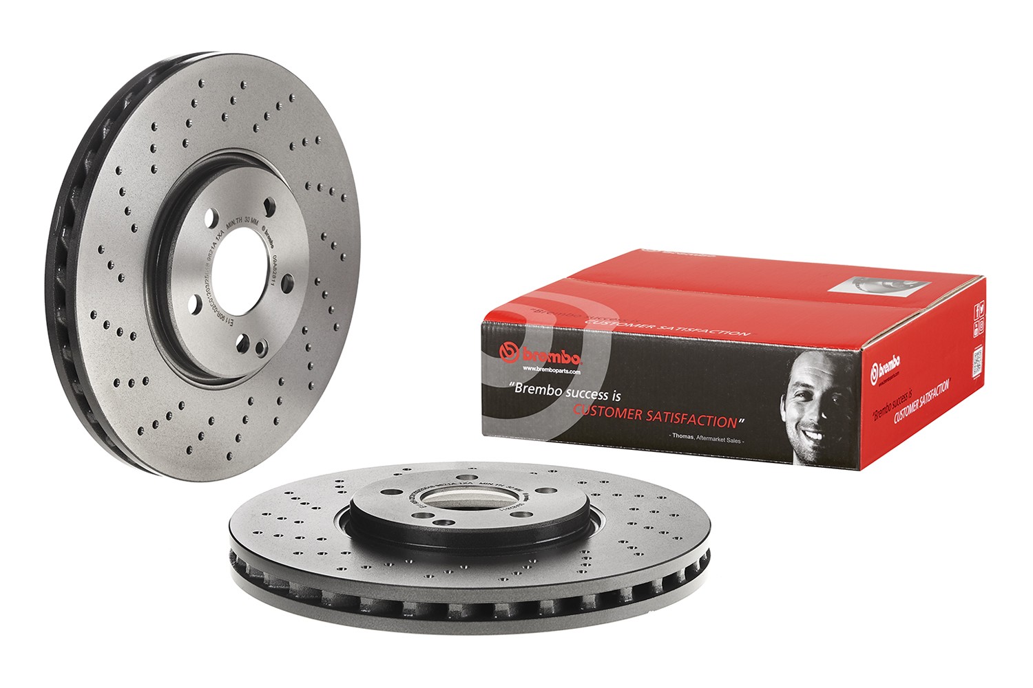Brembo Front Left or Right Drilled 330mm Brake Disc Rotor For MB W211 S211 W220