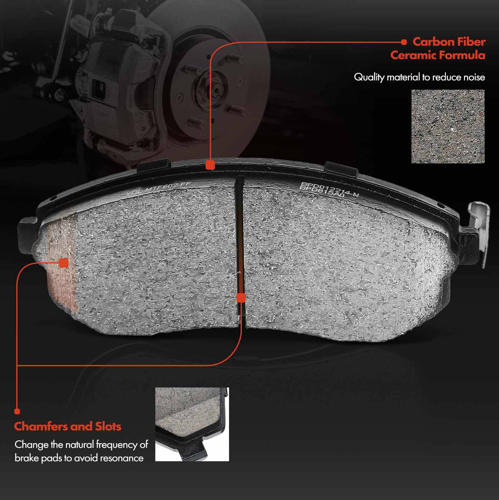 Front Driver & Passenger Side Drilled Brake Rotor Brake Pad for Nissan Sentra