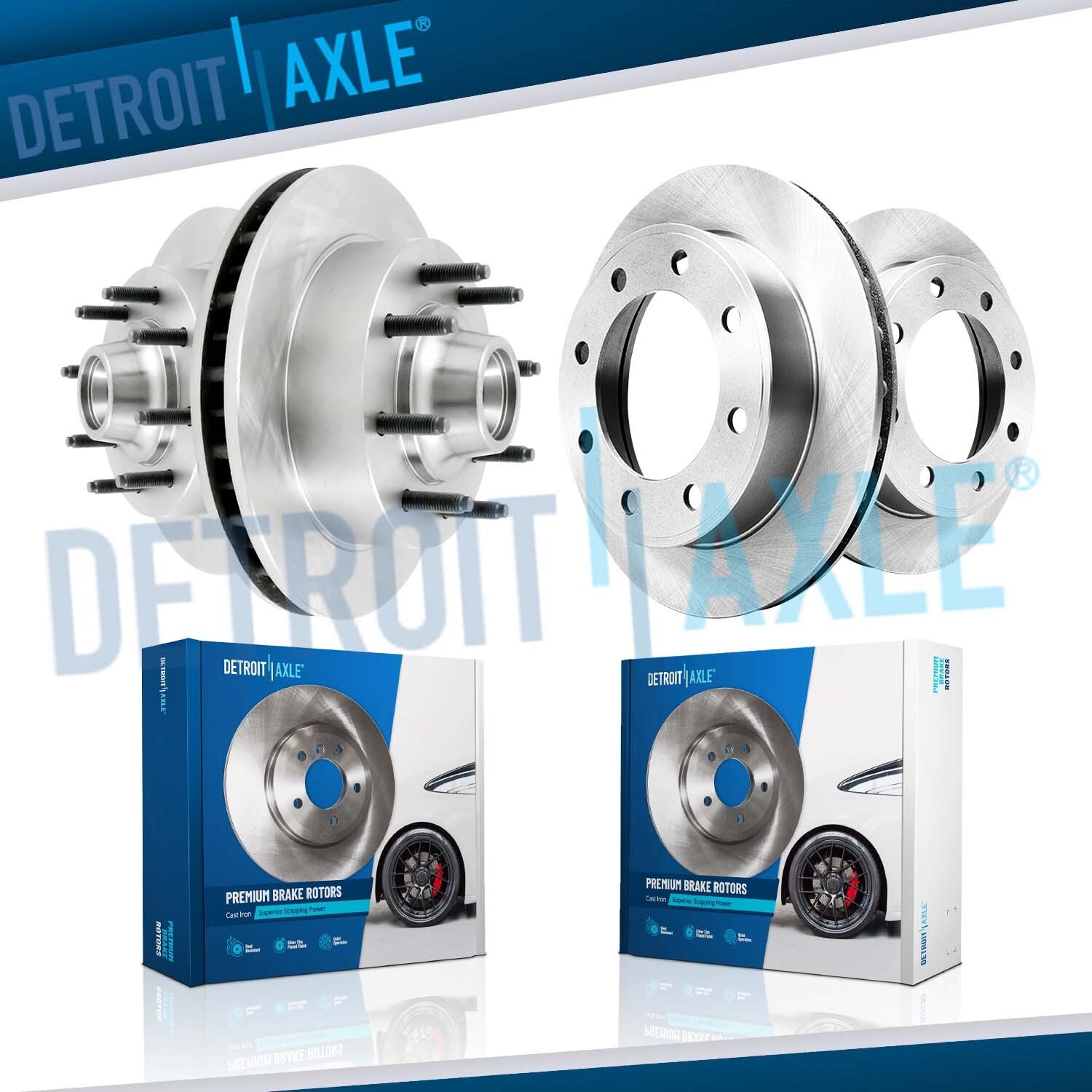 2WD Front & Rear Disc Brake Rotors for 1999 2000 2001 2002 Ford F-250 F-350 SD