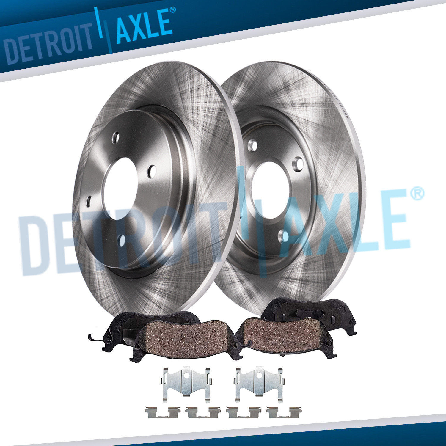 Rear Disc Brake Rotors Ceramic Brake Pads w/Hardware for Kia Spectra Spectra5