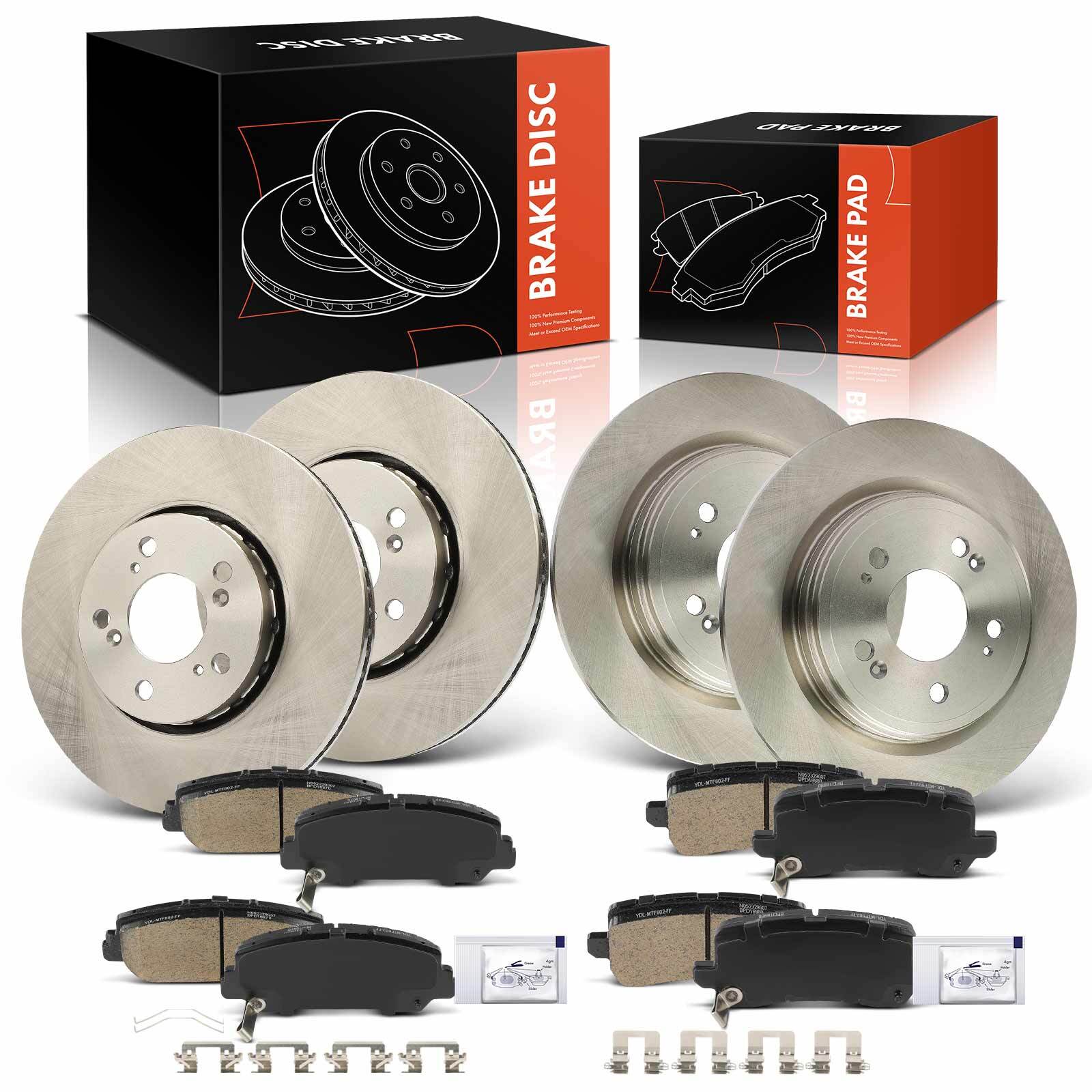 12Pcs Front & Rear Disc Brake Rotors & Brake Pads for Acura RLX 2014 2015-2020