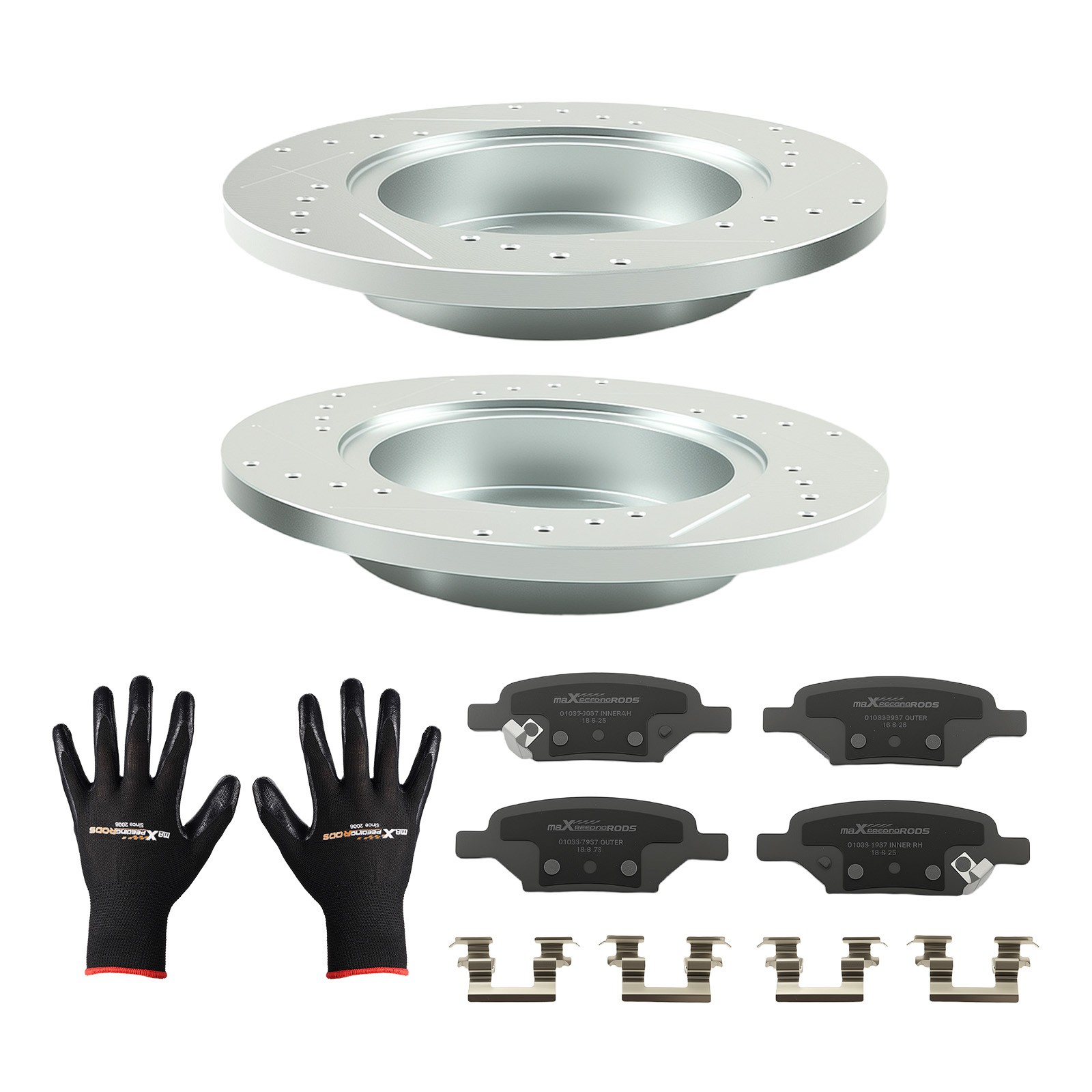 Rear Drilled Brake Rotors+Ceramic Pads for Chevrolet Cobalt/HHR/Malibu S-55094